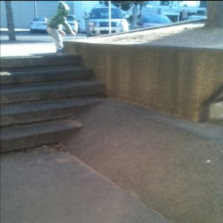 Waterfront stairs to bank